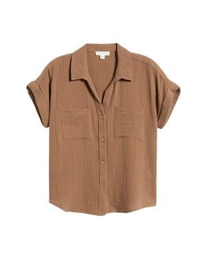 Beach Lunch Lounge Chicago Gauze Shirt - Brown