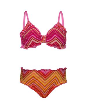 PQ Swim Kids' Lettuce Edge Two-Piece Swimsuit - Red