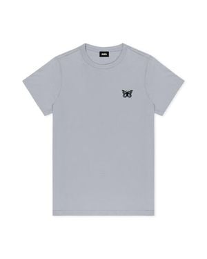Alix Butterfly Short Sleeve Classic Cotton Tee - Gray