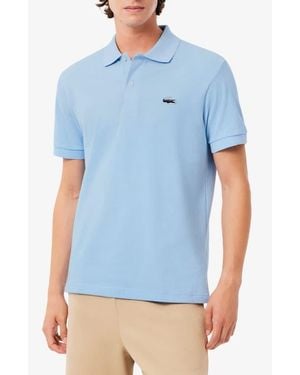 Lacoste Classic Fit Landscape Crocodile Cotton Piqué Polo - Blue
