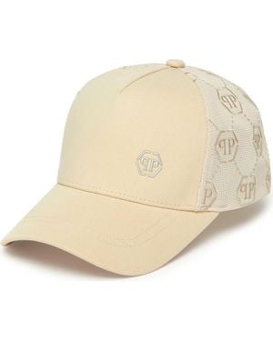 Philipp Plein Baseball Cap Hexagon Monogram - Natural