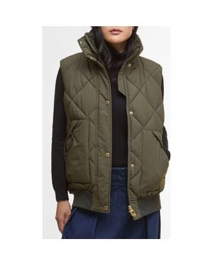 Barbour Becky Diamond Quilted Puffer Vest - Green