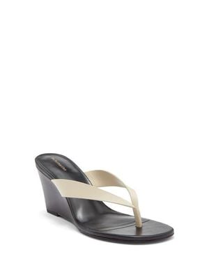 Reformation Jessie Wedge Thong Sandal - White