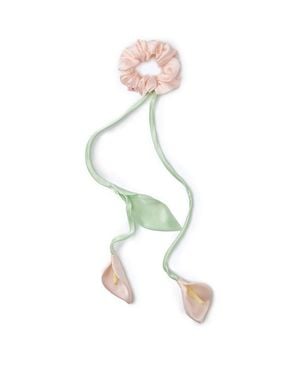 OLAH Calla Lily Silk Hair Tie Scrunchie - Multicolor