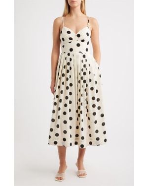 Julia Jordan Polka Dot Midi Dress - Multicolor