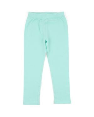 Leveret Girls Cotton Leggings, Solid Colors - Blue