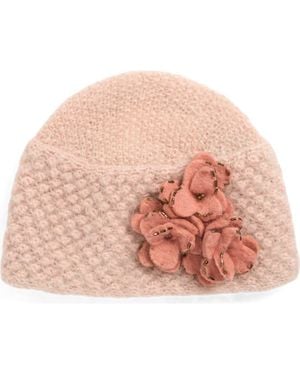 French Knot Felt Flower Hat - Pink