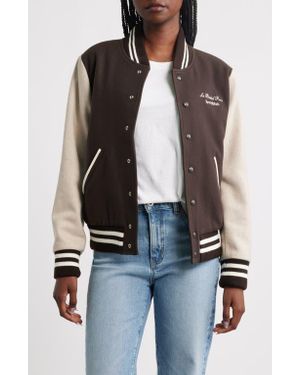 Sporty & Rich X Le Bristol Paris Faubourg Varsity Jacket - Brown
