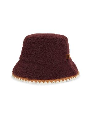 UGG Uggfluff Scalloped Faux Fur Bucket Hat - Red
