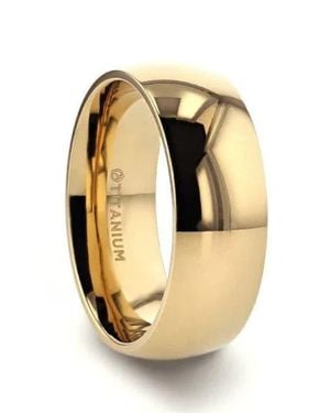 Larson Jewelers Vanna Traditional Domed Titanium Wedding Ring - Metallic