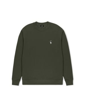Alix Astronaut Relaxed Midweight Fleece Crewneck Sweatshirt - Green