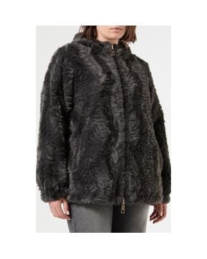 Marina Rinaldi Tesoro Faux Fur Zip Jacket - Black
