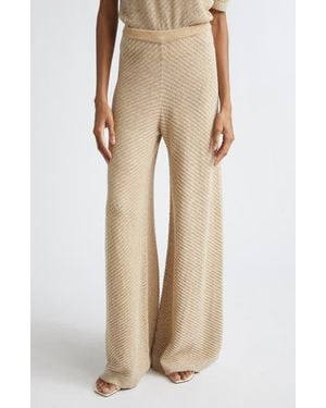 Toccin Lilibet Pull-On Knit Flare Pants - Natural