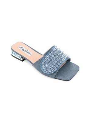 Lady Couture Clear Rhinestone Slingback Sandal - Blue