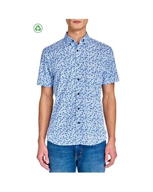 Con.struct Slim Fit Blueberry Floral Recycled 4-Way Stretch Performance Short Sleeve Shirt