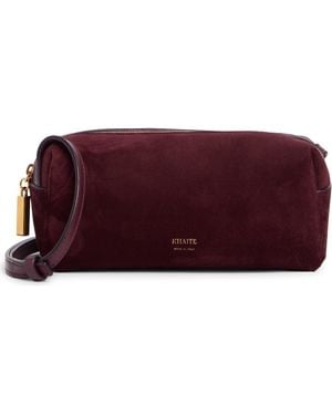 KHAITE Mini Kye Leather & Suede Crossbody Bag - Red