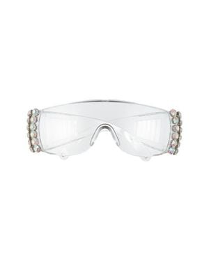 Rad & Refined Crystal Embellished Shield Safety Glasses - Multicolor