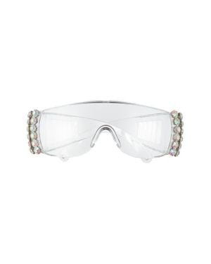 Rad & Refined Crystal Embellished Shield Safety Glasses - Multicolor