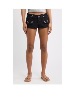 Jaded London Eyelet Cargo Mini Shorts - Black