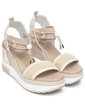 Nero Giardini Bungee Platform Wedge Sandal - Metallic