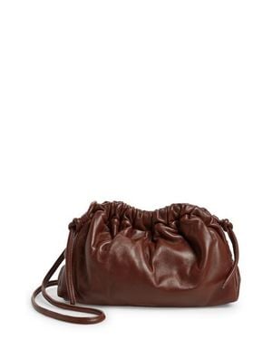 Mansur Gavriel Mini Cloud Leather Clutch - Brown