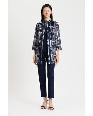 Ming Wang Heritage Novelty Woven Patterned Topper - Blue