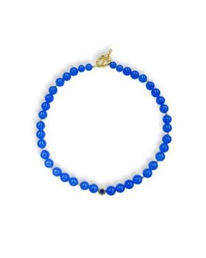 Classicharms Tia Chalcedony Choker Necklace - Blue