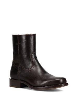 Frye Campus Leather Plain Toe Zip Boot - Black