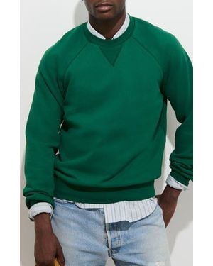 Alex Mill Raglan Cotton Fleece Sweatshirt - Green
