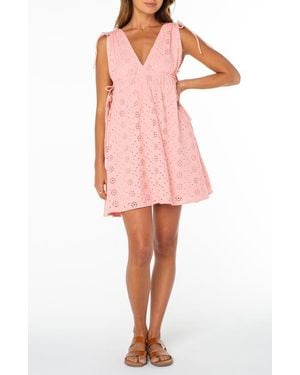 Roxy Bay Breeze Eyelet Minidress - Pink