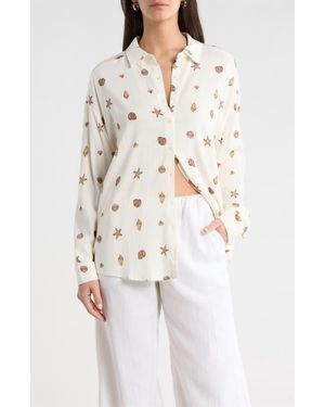 Sugarlips Cerise Shells Dalton Boyfriend Shirt - Natural