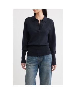 DL1961 November Long Sleeve Wool Polo - Blue