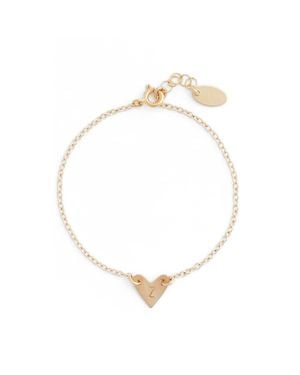 Nashelle Initial Heart Bracelet - Metallic