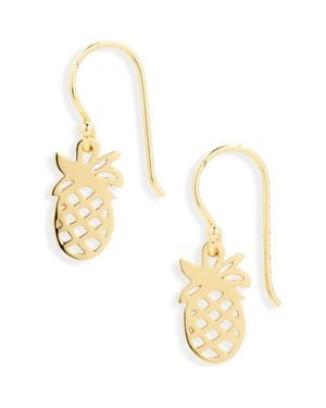 Kiara by Ki-Ele Pineapple Silhouette Drop Earrings - Metallic