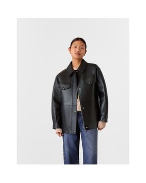 Whistles Clean Bonded Leather Jacket - Black