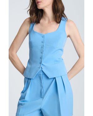 Kenneth Cole Bustier Button-Up Vest - Blue