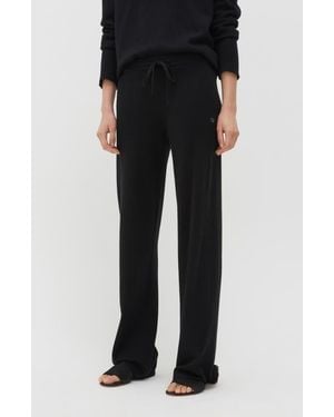 Chinti & Parker Pure Cashmere Wide Leg Pants - Black