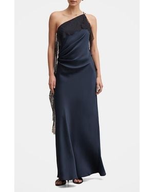 EVER NEW Sylvie Asymmetric Satin Gown - Blue