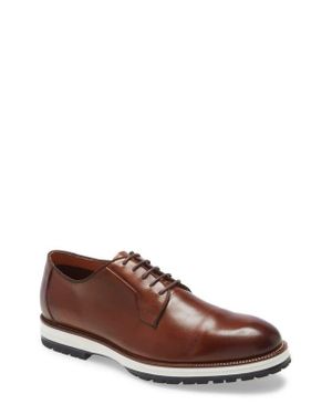 Ike Behar Structure Plain Toe Derby - Brown