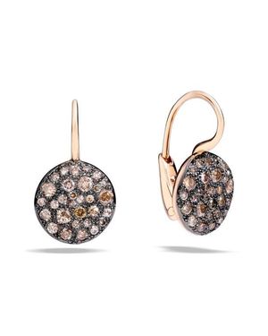 Pomellato Sabbia Diamond Disc Drop Earrings - Metallic