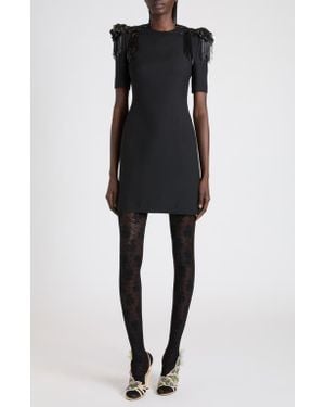 Valentino Embellished Crepe Couture Minidress - Black