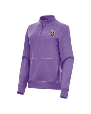 Antigua Minnesota Vikings Crush Quarter-Zip Jacket - Purple
