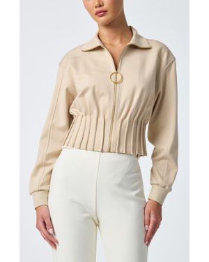 Trina Turk Outrun Cinched Waist Ponte Jacket - Natural