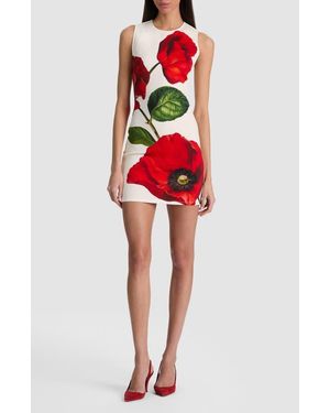 Alice + Olivia Wynell Floral Scuba Knit Minidress - Red