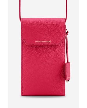 Maison De Sabre Leather Phone Pouch - Red