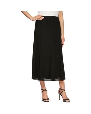 Alex Evenings Chiffon Detail Skirt - Black