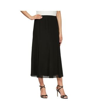 Alex Evenings Chiffon Detail Skirt - Black