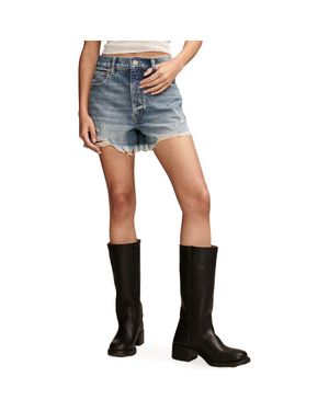 Lucky Brand High Waist Denim Mom Shorts - Blue