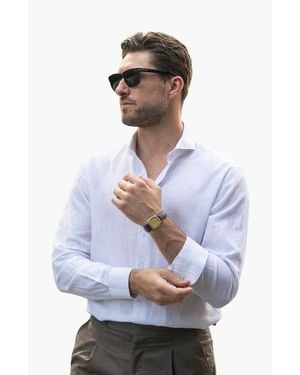 BRISK Modern Cotton Linen Shirt - White