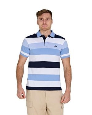 Raging Bull Birdseye Hoop Pique Polo - Blue